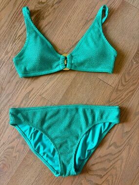 Bleu Rod Beattie Green Textured Bikini Set